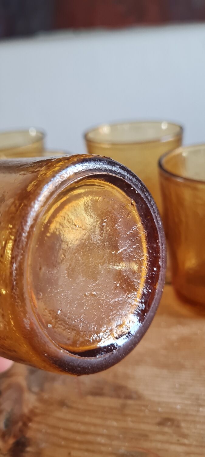 Set of 6 amber water glasses