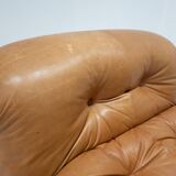 Mid-Century Modern Soriana Lounge Chair ,Tobia & Afra Scarpa, Orignal Leather, 1970s