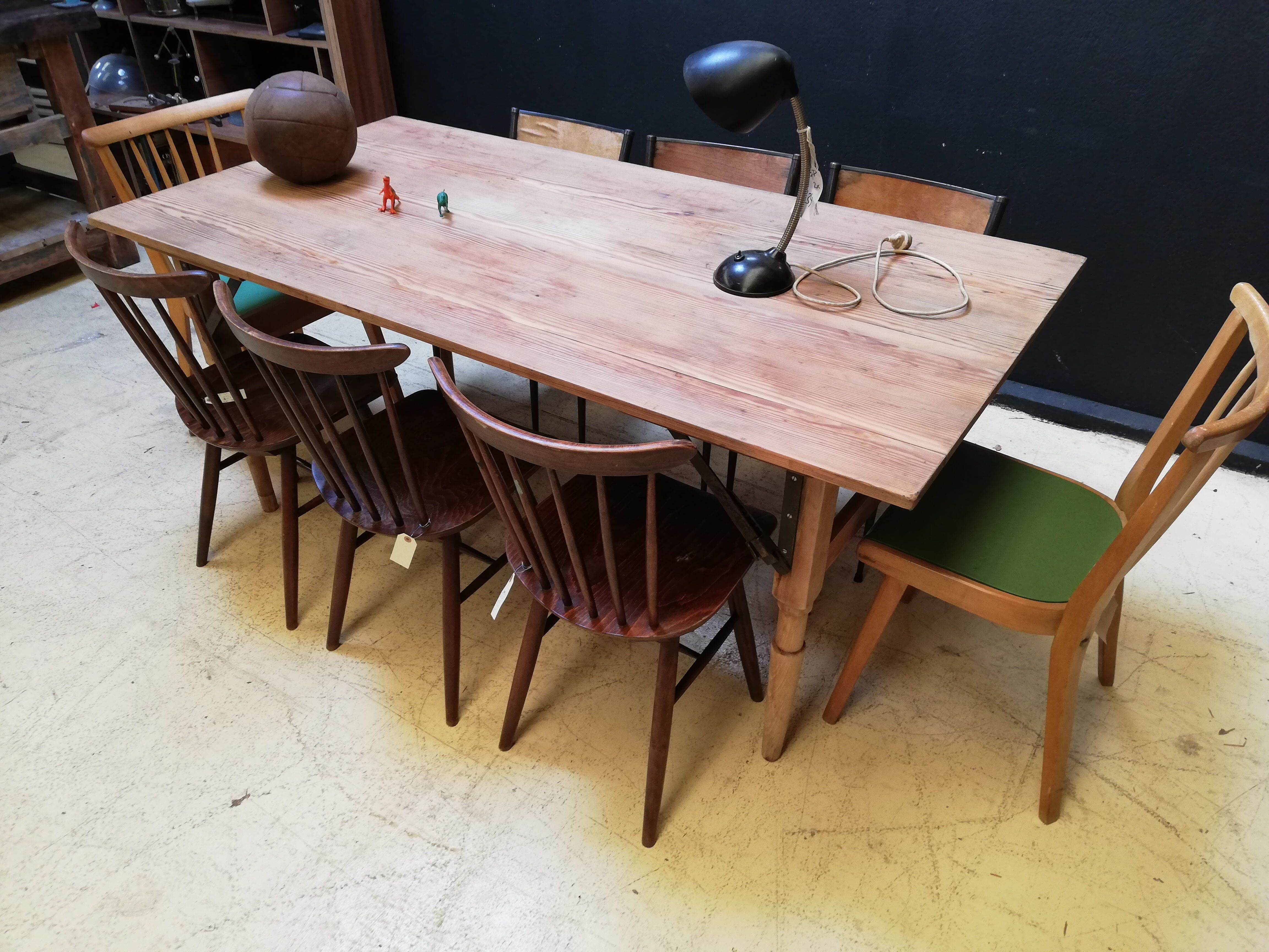 Folding table in wood brewery-guinguette, 6/8 cutlery