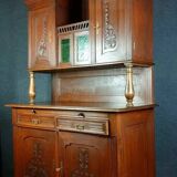 Nancy School: butterfly-shaped buffet from the Art Nouveau period in solid wood circa 1900