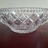 Large crystal bowl with 2 handles, diameter 23 cm, height 9.6 cm