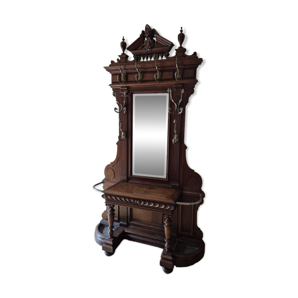 Vestiaire Porte manteau Napoléon III 19éme en chêne massif