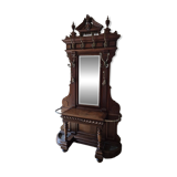 Cloakroom Napoleon III coat rack 19th in solid oak