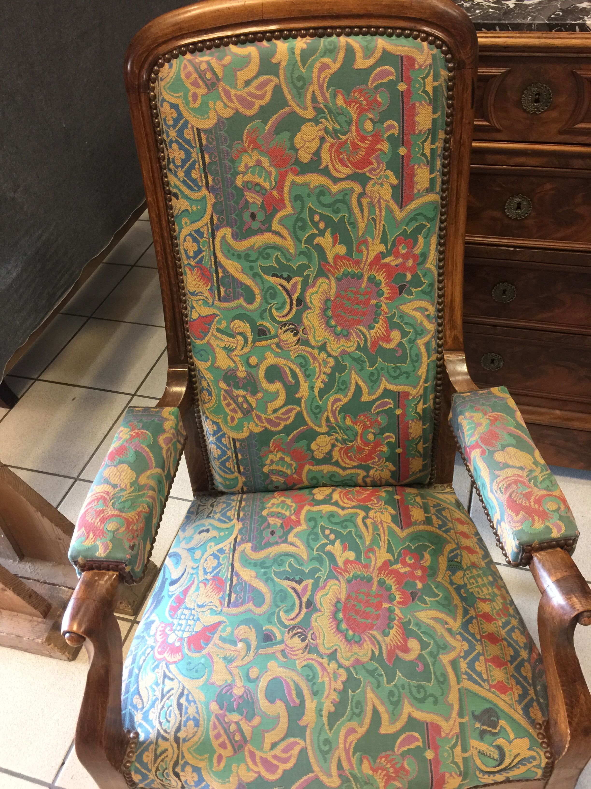 Pair of Voltaire walnut chairs