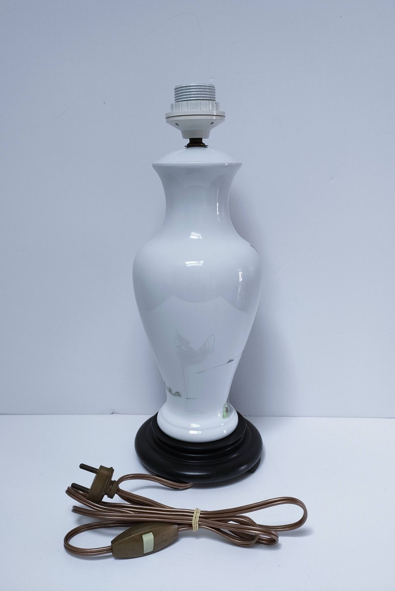 pied de lampe décor pivoine vintage