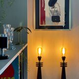 Pair of marble lamps 1980.