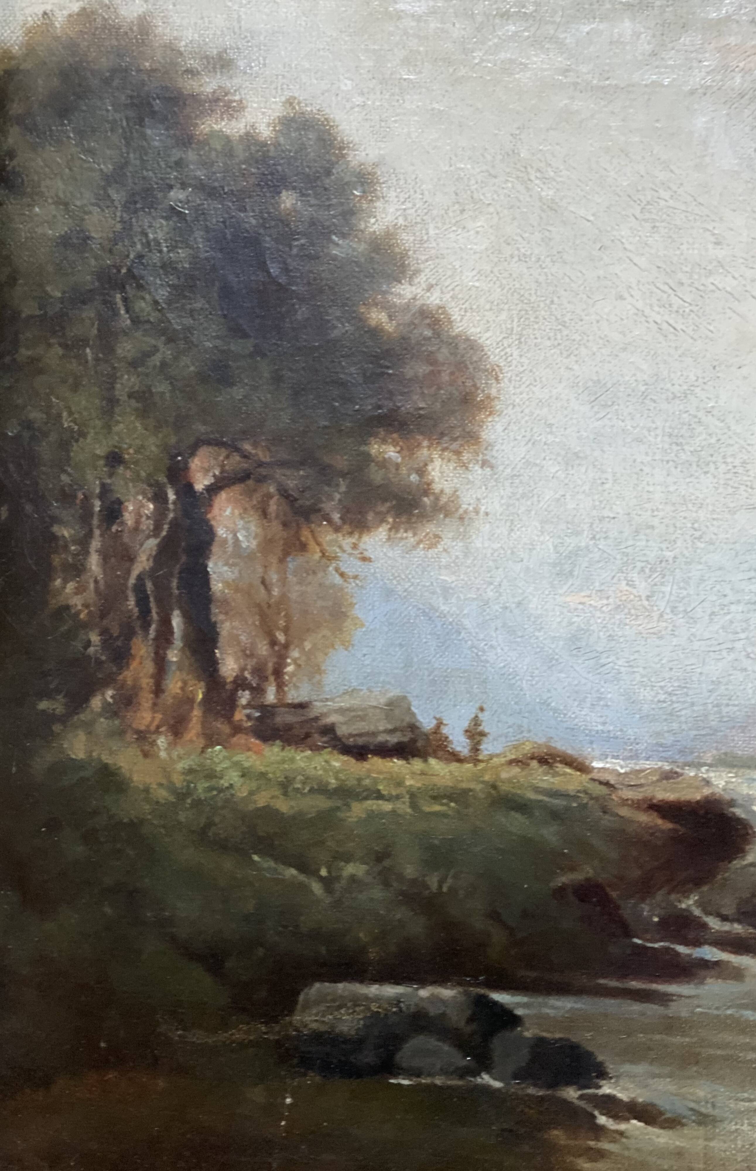 19th century French school painting, mountain river