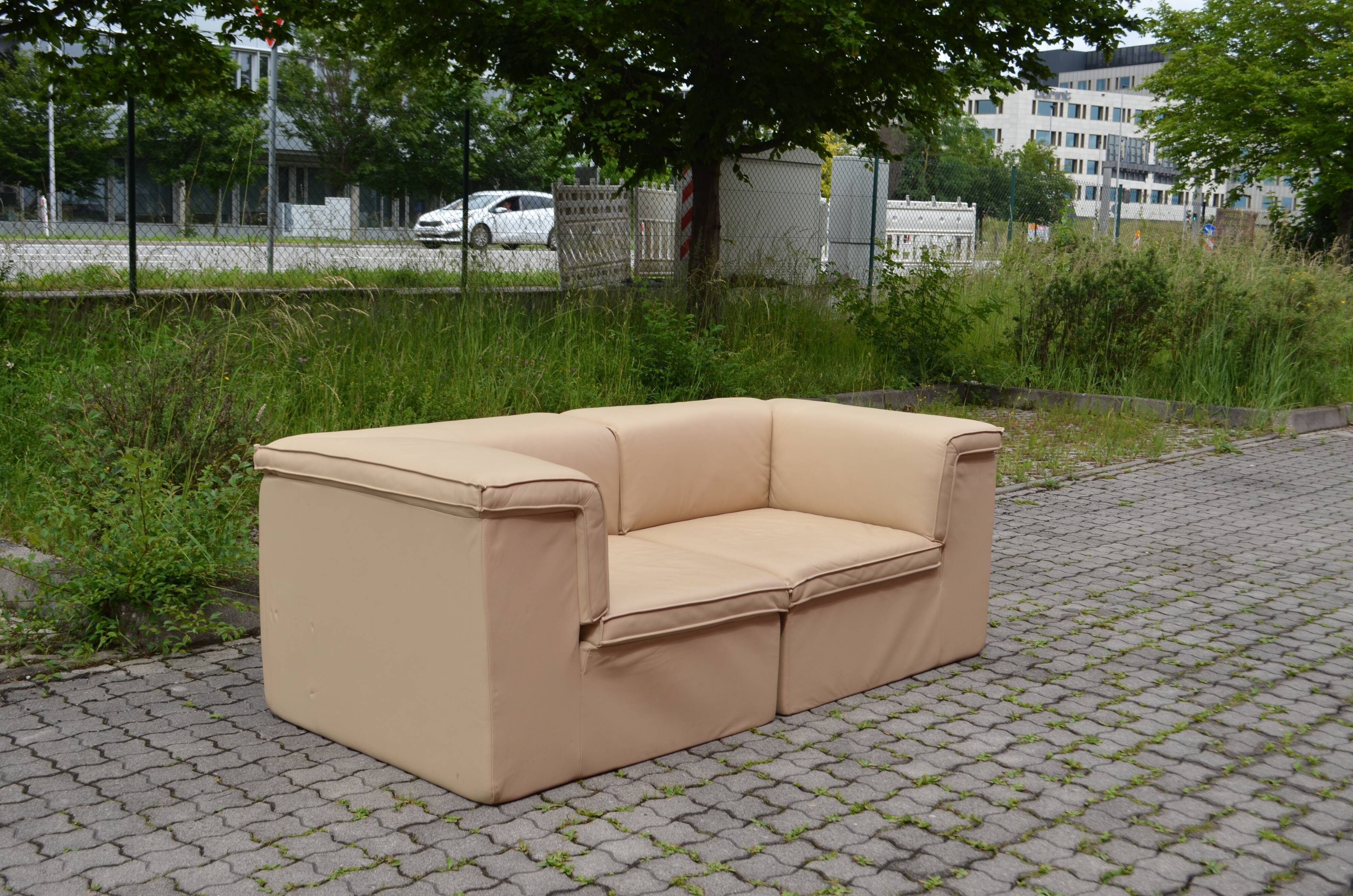 Modular Lübke Quattro Q System Leather Sofa