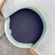 Pair of barrel-shaped armchairs in beech and almond green velvet by Maison Rosello