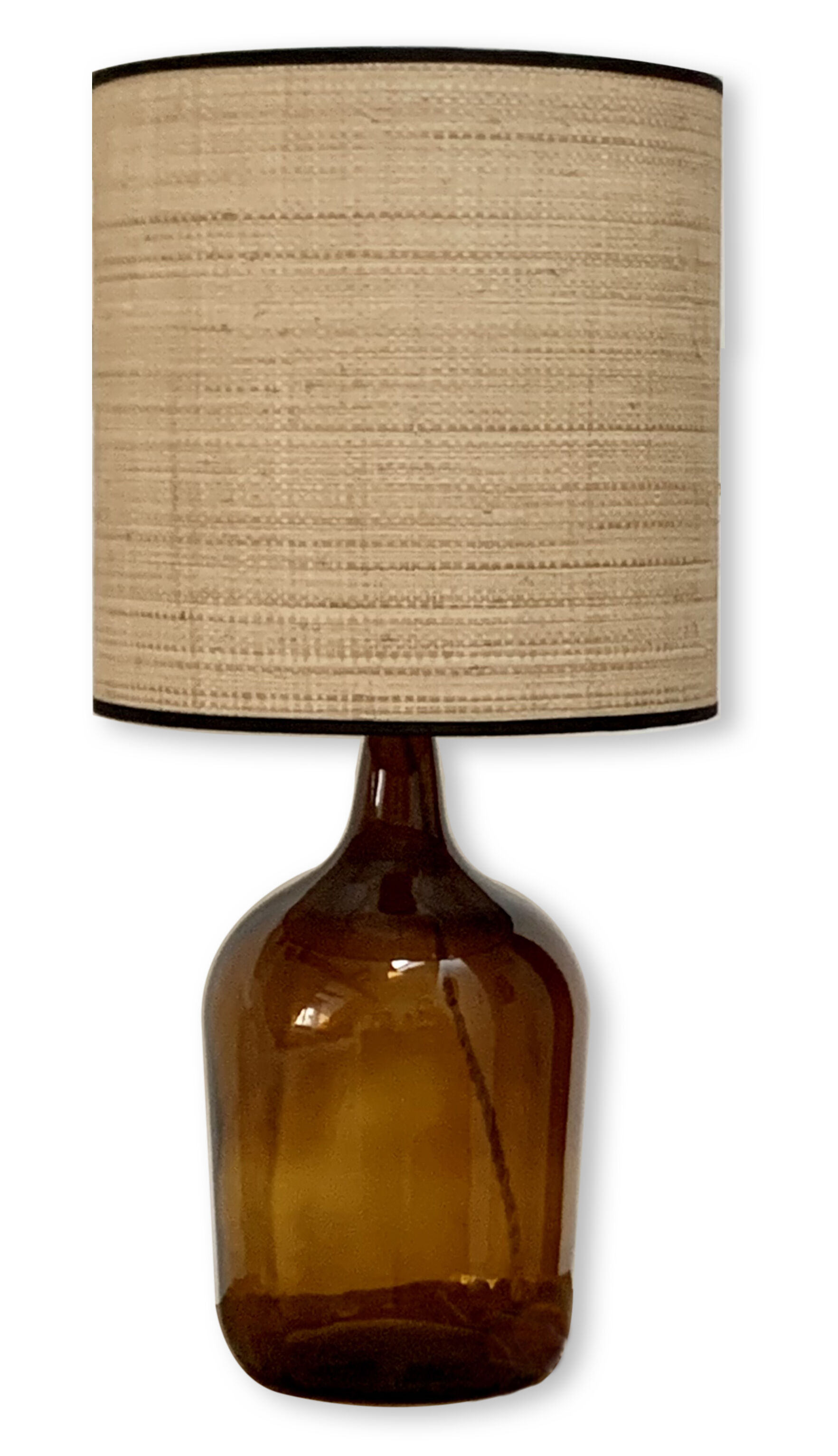 Lampe dame jeanne et rabane