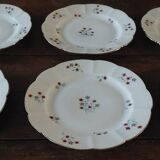 Set of six porcelain dessert plates from Châtres-sur-Cher, Gaston Sai