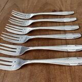 Fourchettes à dessert en métal argenté