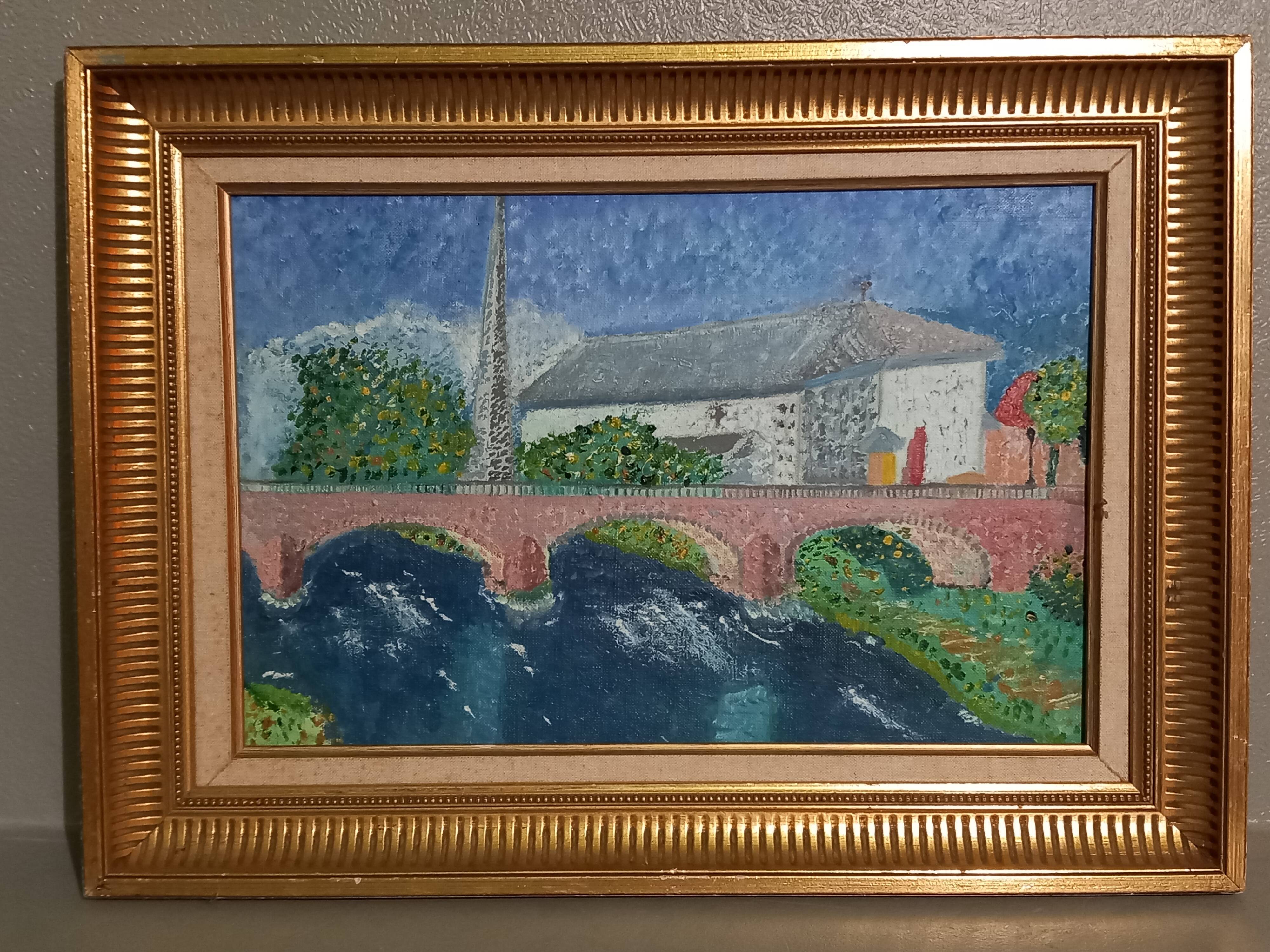 Oil on landscape canvas