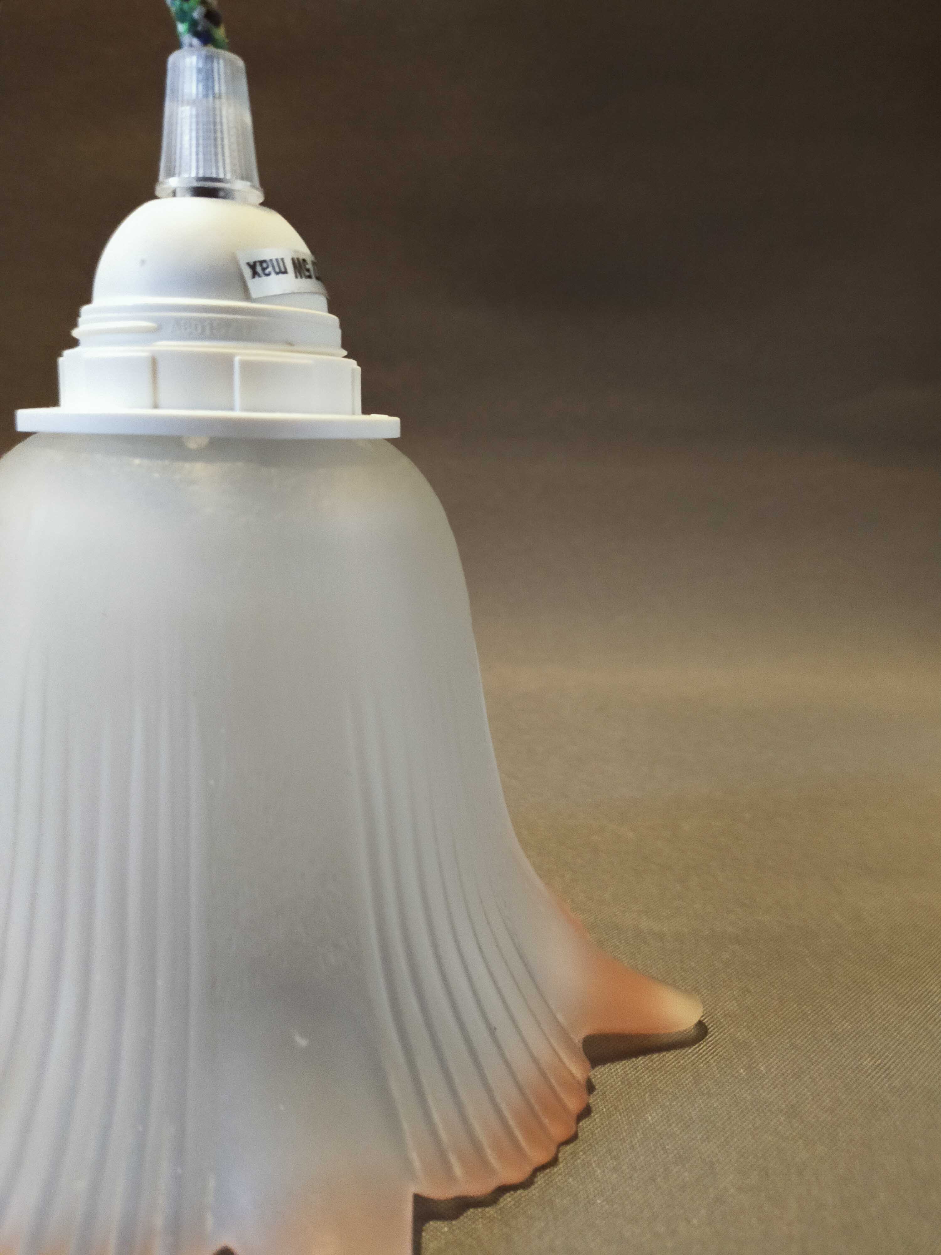 Tulip opaque glass border pink green cable