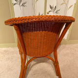 Vintage "Tonneau" Wicker Armchair - 1970s