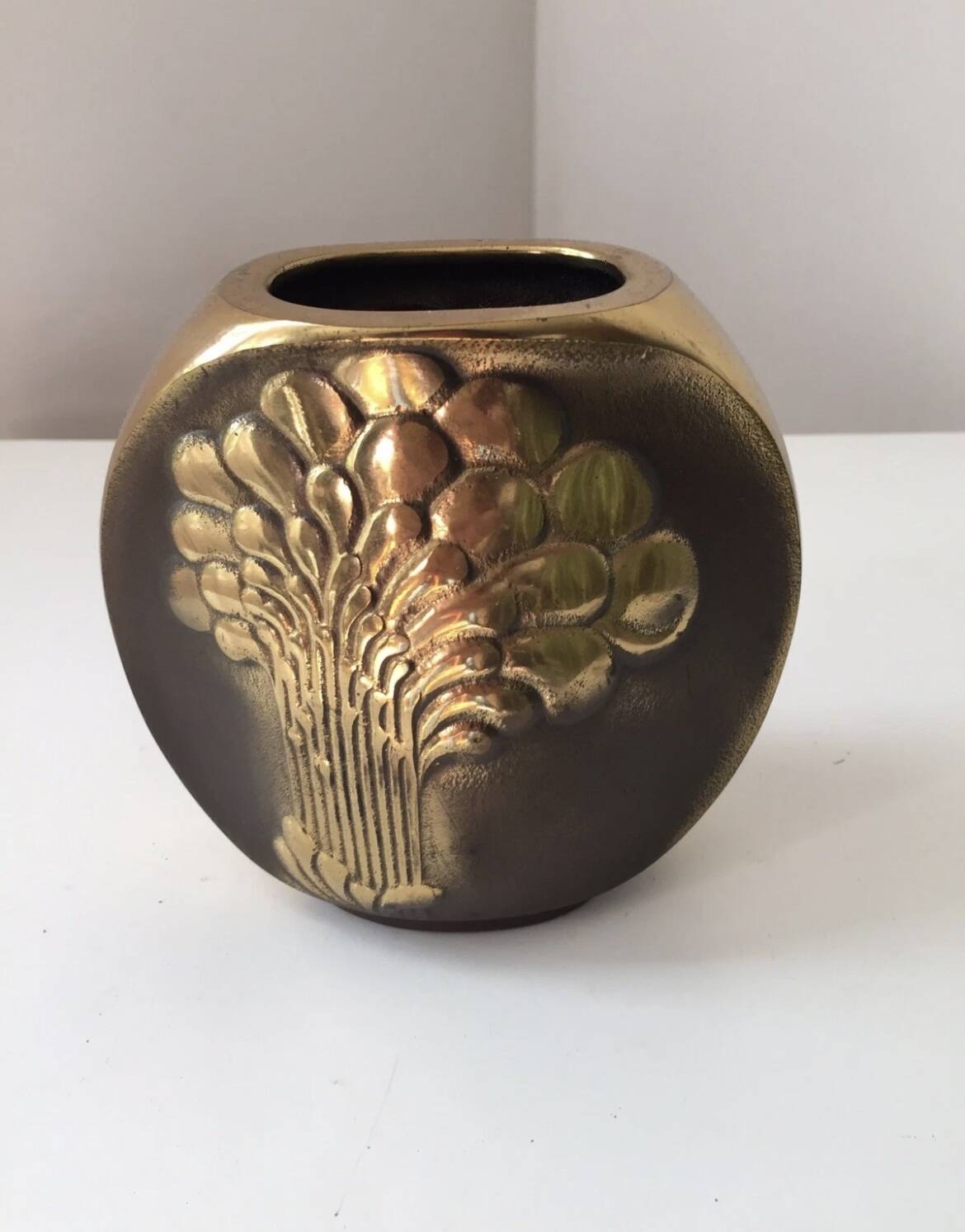 Vintage vase Art Nouveau gilded bronze