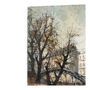 Saint Martin Canal in Paris, knife oil painting signed L Guerbier.