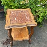 Marble and marquetry stool