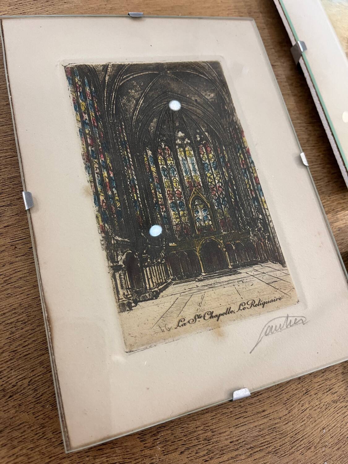 Set of 3 engravings from Paris, early 20th century, signed Gautier