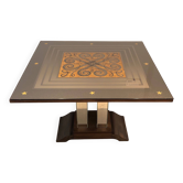 Art Deco centre table with a mirrored eglomisé top in the style of Jules Leleu and Max Ingrand.