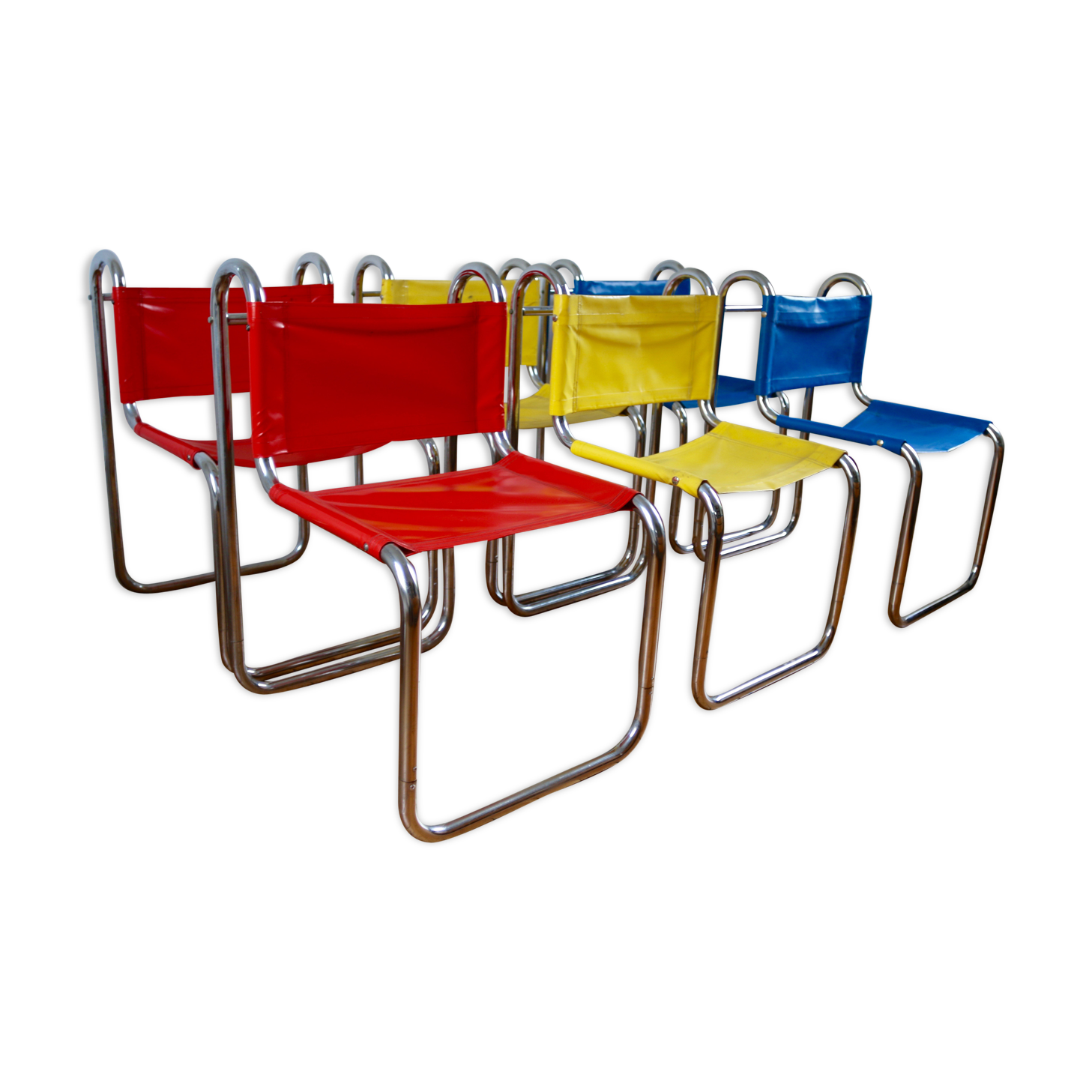 Série de 6 chaises vintage années 70 Prisunic Michel Hamon