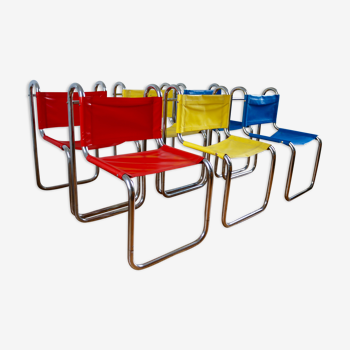 Set of 6 chairs vintage 70s Prisunic Michel Hamon