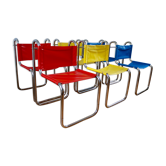 Set of 6 chairs vintage 70s Prisunic Michel Hamon