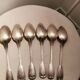 6 antique silver-plated metal spoons
