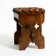 Beautiful 1940s oak stool with a seat made of leather straps