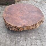 Coffee table made of solid, century-old sequoia, treated and oiled