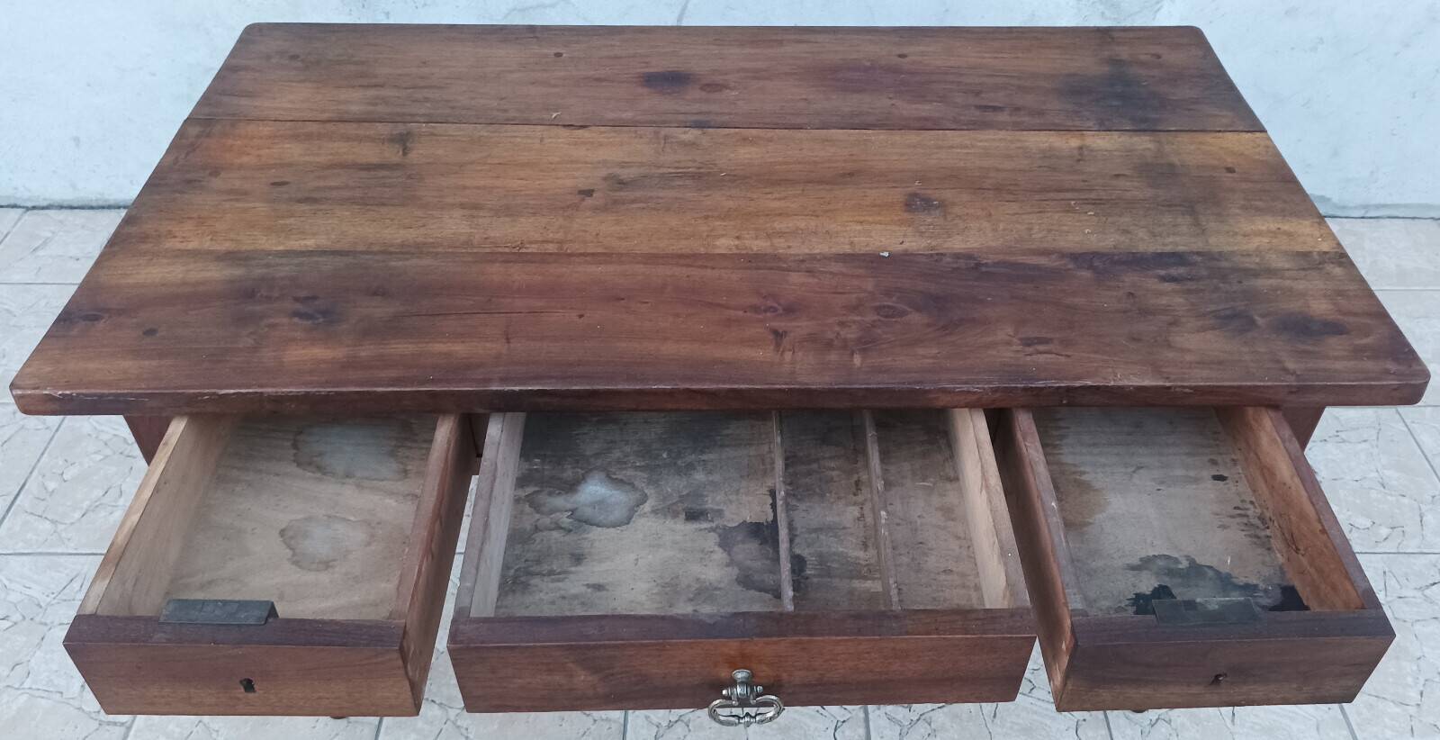 19th-century walnut table