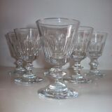 Suite de six anciens verres en cristal de Baccarat