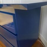 Console / chest of drawers David Lange – Deep blue lacquer – 6 drawers – 156 cm – A