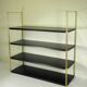 Etagère murale en métal noir et doré, années 60