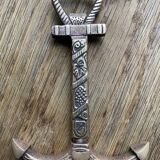 Tire cap bottle opener anchor brass old