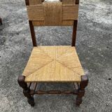 Set of 6 chairs and 2 armchairs, Brutalist style, 1950s