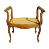 Former seat, wood and caning.