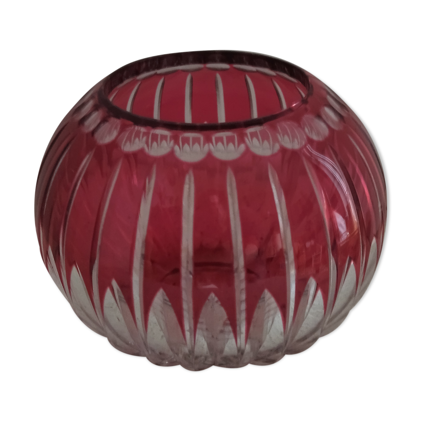 Crystal ball vase Val Saint Lambert