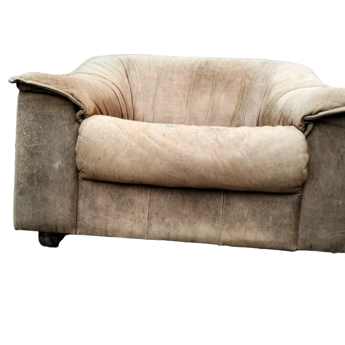 Pair of armchair heater leather havana 70"