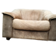 Paire de fauteuil chauffeuse cuir havane 70"
