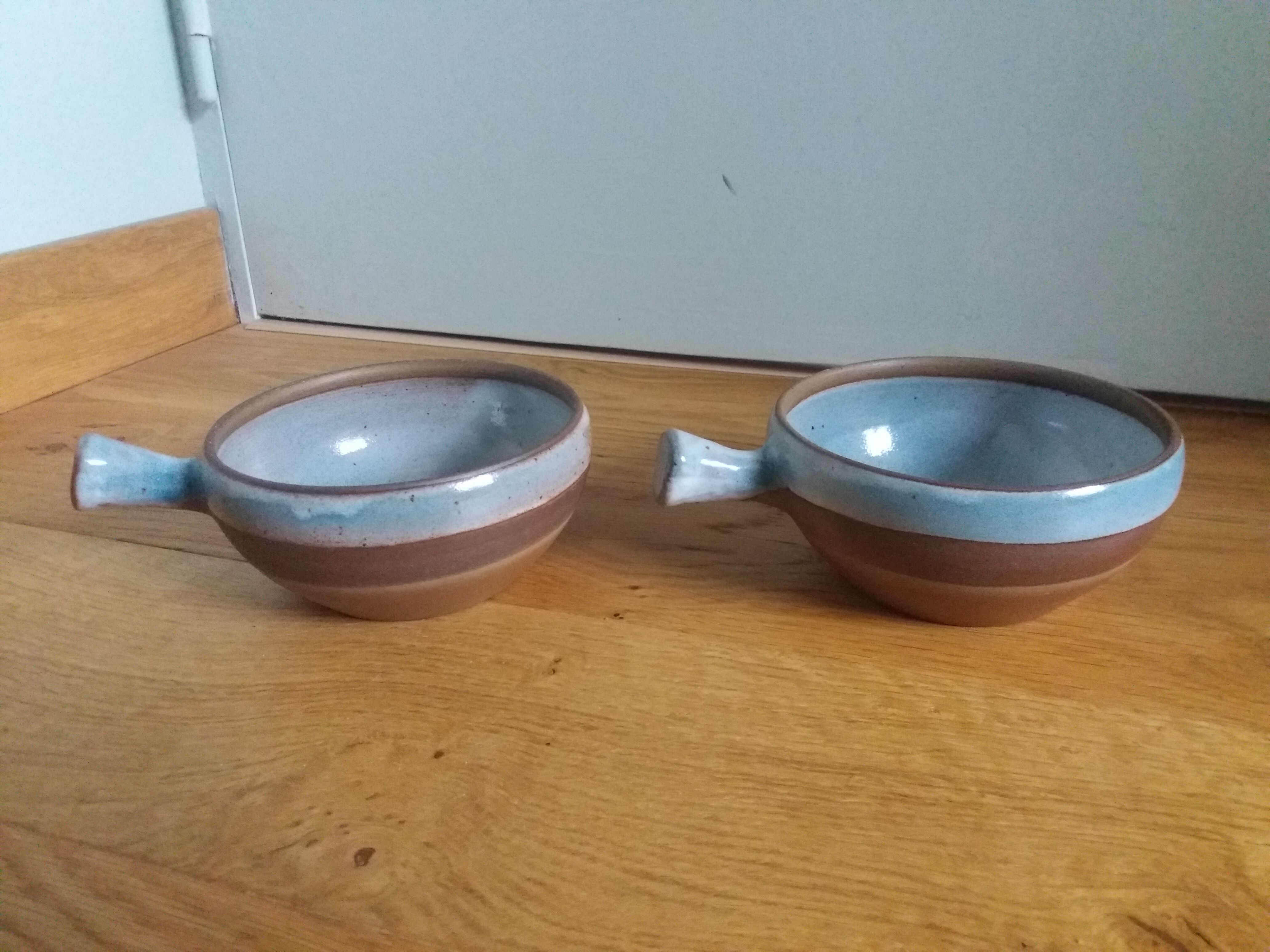 2 stoneware bowls Roger Jacques Saint Amand en Puisaye