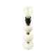 Vintage Table Lamp Frosted Milk Glass Brass Hobnail 1970s