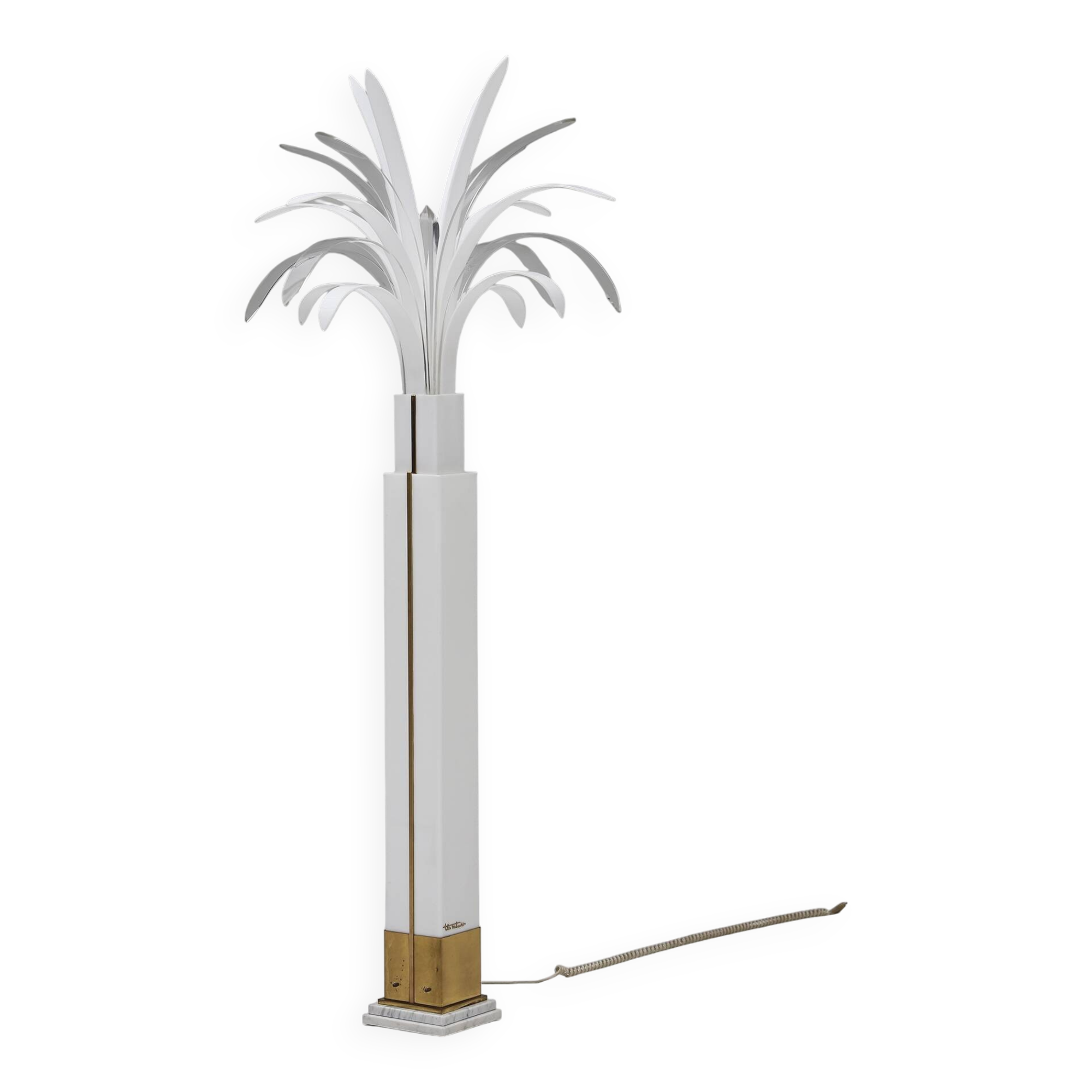 Theo Verhulst 1982 Lampadaire Palmier Perspex
