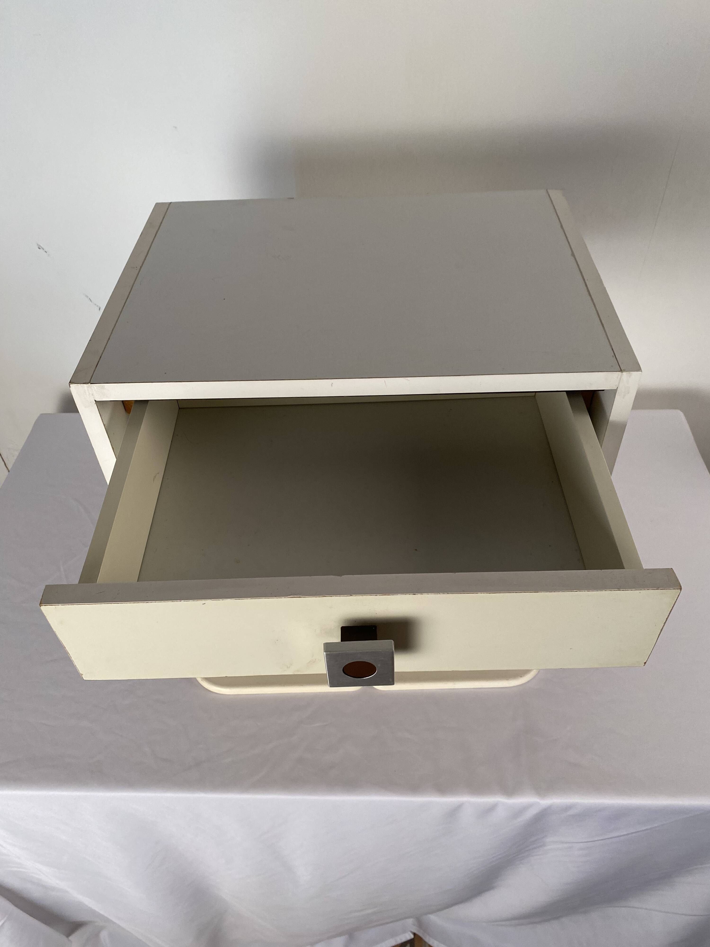 Pair of bedside tables, vintage tulip feet