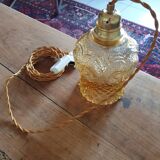 Chiseled glass hand lamp