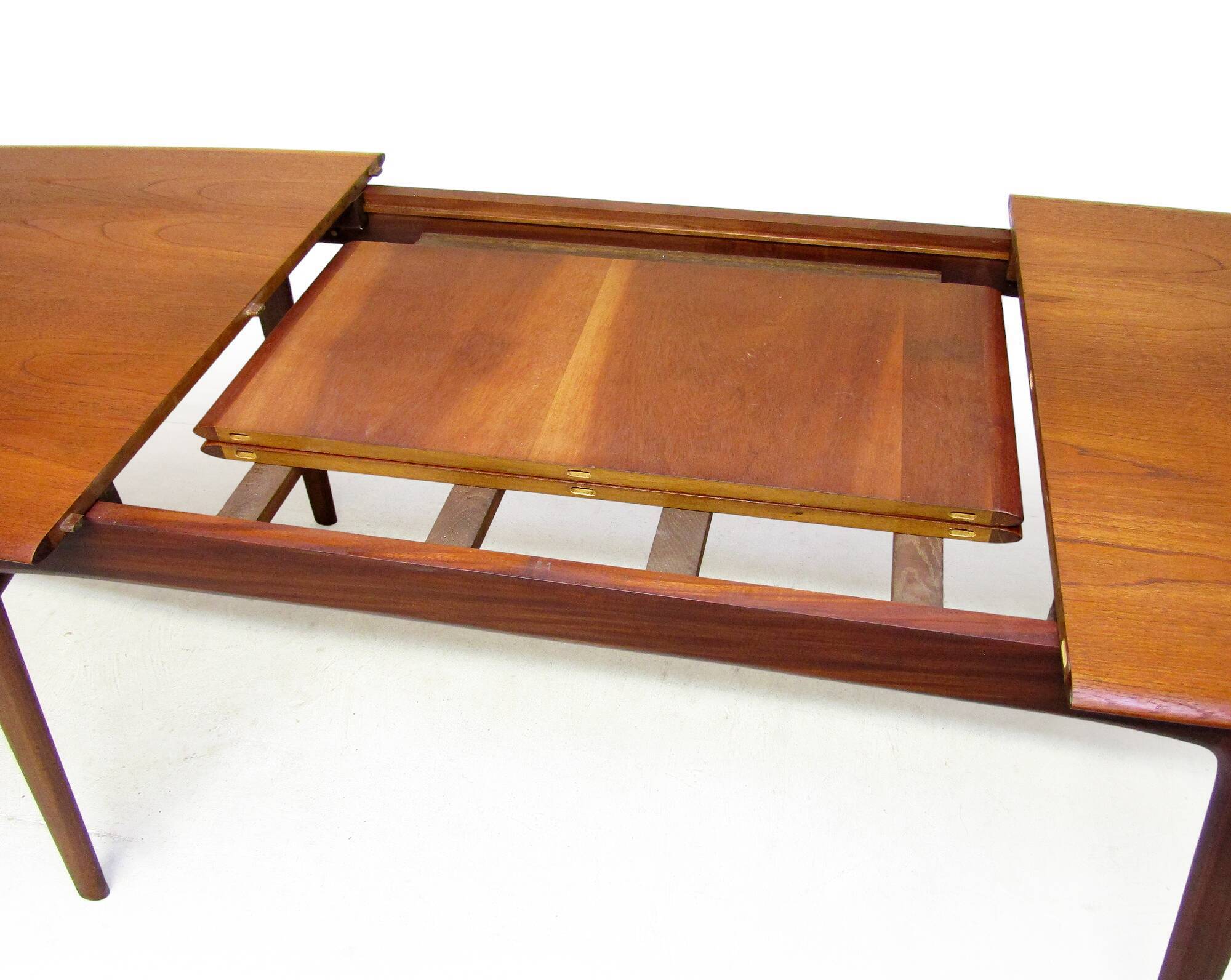 Narrow 1960s Danish Extending Table In Teak By Arne Hovmand Olsen