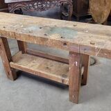 Solid oak carpenter's workbench