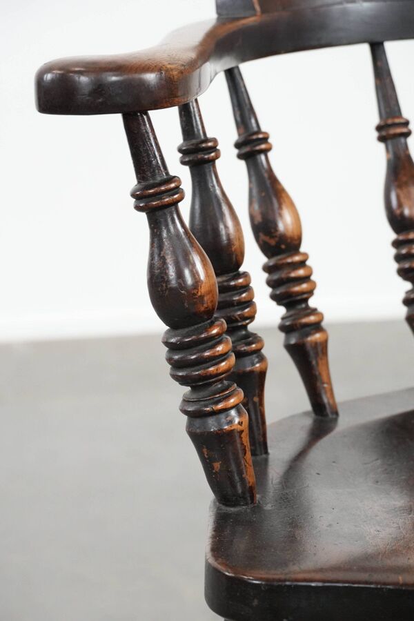 Chaise de capitaine anglaise antique / chaise de bureau du début du 19e siècle
