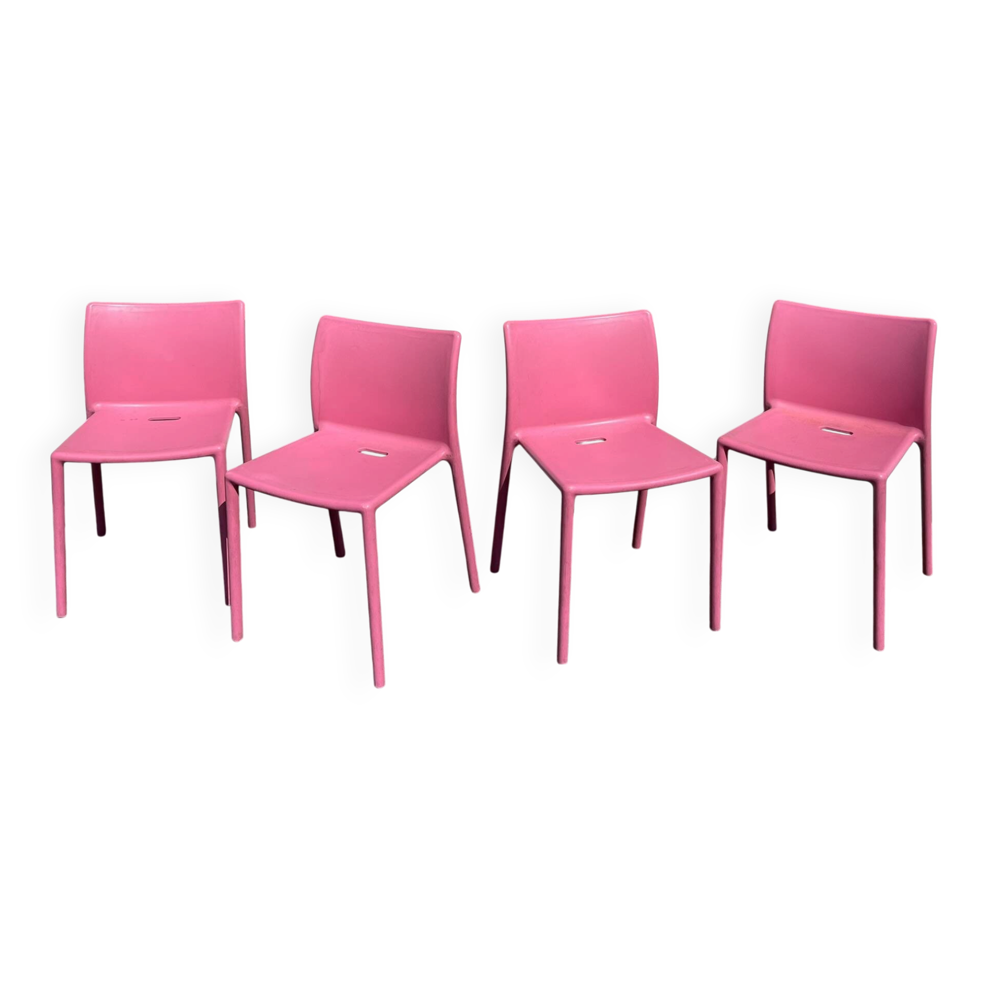Set of 4 pink design AIR CHAIRS by Jason Morrison.
