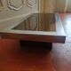 Table basse en aluminium et verre fumé, 1970